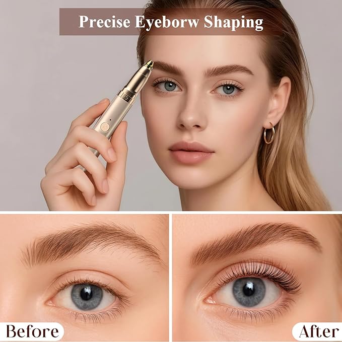 Heated Eyelash Curlers, 2 in 1 Electric Eyelash Curler and Eyebrow Trimmer 2 Temp Settings for Makeup Tools USB Rechargeable Natural Curling 24H Long Lasting Ideal Gift for Women