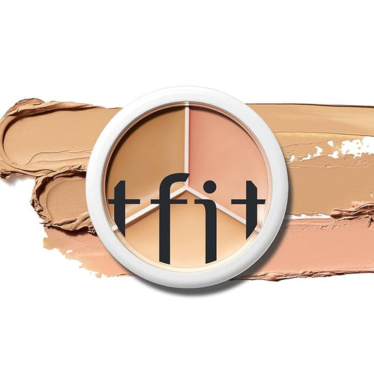 Multi-Use Pot Concealer - Triple Palette | High-Pigmented, Full Coverage & Crease-Proof | Korean Concealer for Dark Circles, Redness & Blemishes (02 Warm, 0.52 Oz)