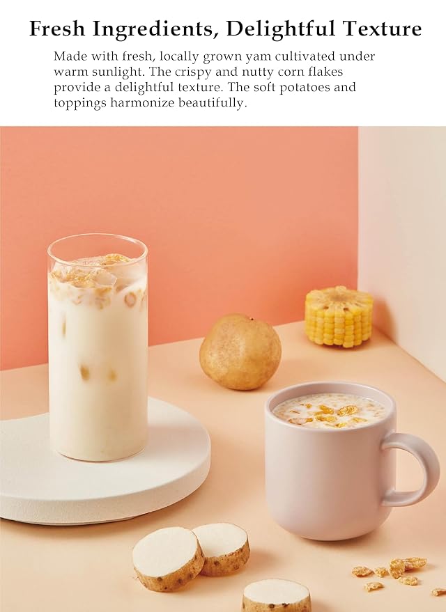 Damtuh Misugaru – Korean Meal Replacement Breakfast Cereal Powder with Corn Flakes, Potato Flakes & Yam Tea, Instant Mixed Grain Powder Drink, 22g x 12 Sticks