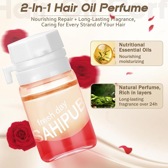 40 Pcs Perfume Hair Oil - 2 in 1 Hair Treatment Oil & Hair Perfume, Avocado Nourishing Moisturizing Shining for Frizz Dry Damaged Hair, Leave-in Hair Fragrance Serum, Long Lasting Scented, 1.83 Fl Oz