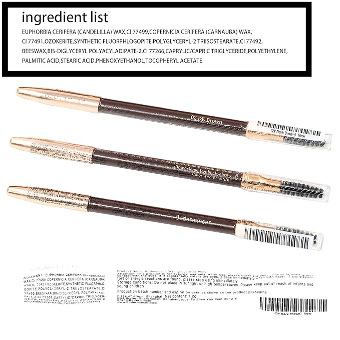 BODERMINCER 1pcs Eyebrow Pencil Longlasting Waterproof Durable Liner Eyebrow 5 Colors to Choose (2# Dark Brown)
