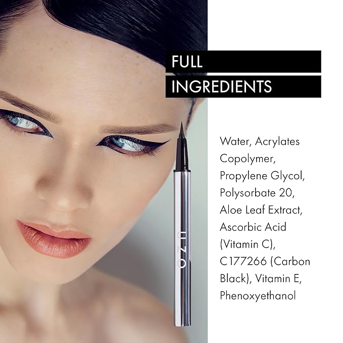 UZO Liquid Eyeliner Waterproof, Precise Felt Tip Eye Liner Pen, High Pigmented Black Liquid Eyeliner, Long Lasting & Smudge-proof, Vegan & Cruelty-free, Satin Finish - Easy Glide & Quick Dry