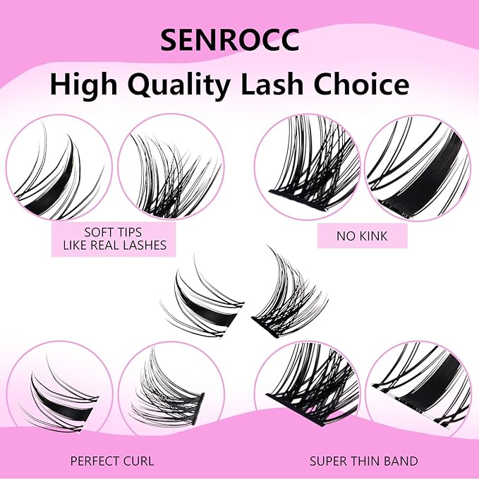 Lash Clusters Wispy Individual Lashes Fairy Lash Clusters 154pcs Eyelash Clusters Manga Eyelash Extensions (QF/Z03-0.07D-8-14)