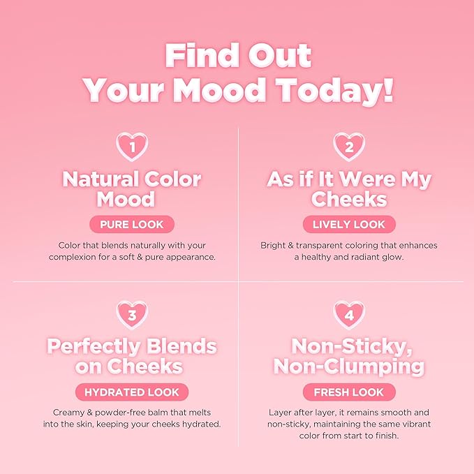 lilybyred Luv Beam Cheek Balm | Heart-Shaped Korean Cream Blush, Semi-Matte Finish, Long-Lasting, Blendable & Buildable, Soft Creamy Texture, Lightweight, Natural Flush, 0.12 oz. (09 Zesty Coral)