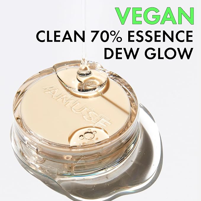 AMUSE SEOUL Dew Jelly Vegan Cushion Foundation (04 TAN) | dewy, glow, long-lasting, double coverage, clean beauty, lightweight, natural look, foundation for sensitive skin, hydrating cushion