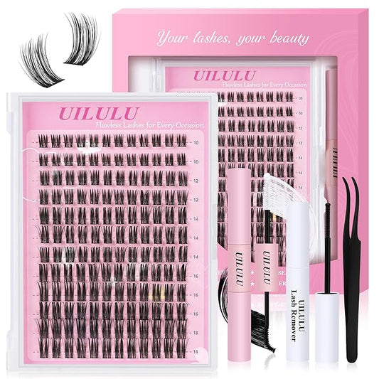 Lash Cluster Kit Wispy Waterproof Lash Extension Kit DIY at Home Lash Extensions (U15 Kit)