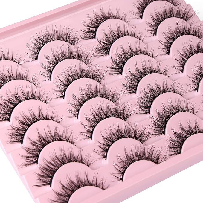 Wispy Lashes 14mm Cat Eye False Eyelashes Natural Look Faux Mink Lashes Short Natural Lashes Pack by Kiromiro