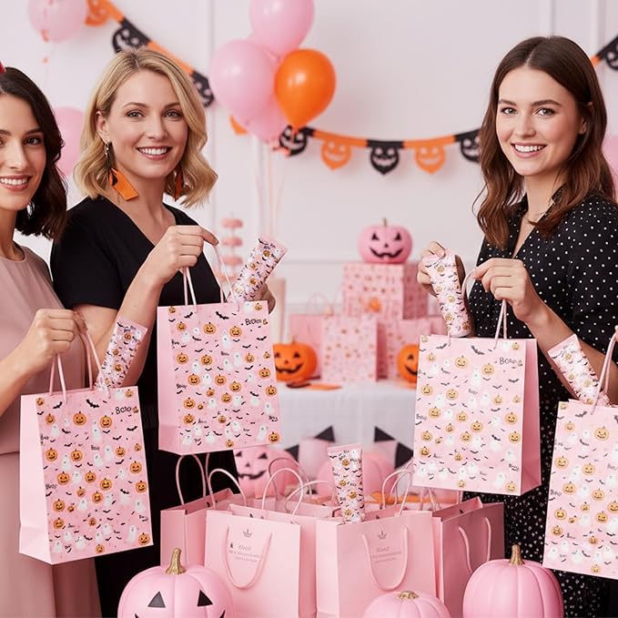 48 Sets Pink Halloween Ghost Boo Hand Cream Gifts Bulk a Little Boo Is Almost Due Baby Shower Travel Size Lotion Bulk Pink Halloween Birthday Party Supplies for Guest