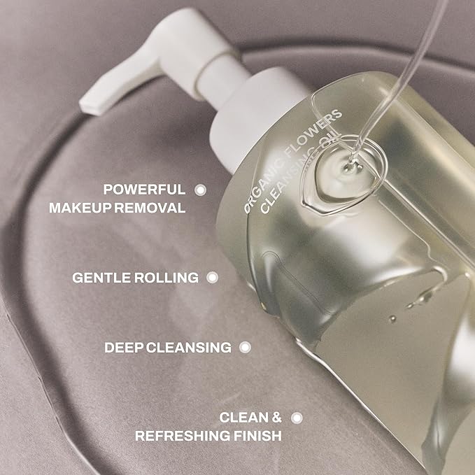 Whamisa Organic Flowers Cleansing Oil, Face Cleanser, Postbiotic-Rich Makeup Remover for Deep Cleansing, Pore Care, Rolling, Fermented, Easy Clean (260ml)