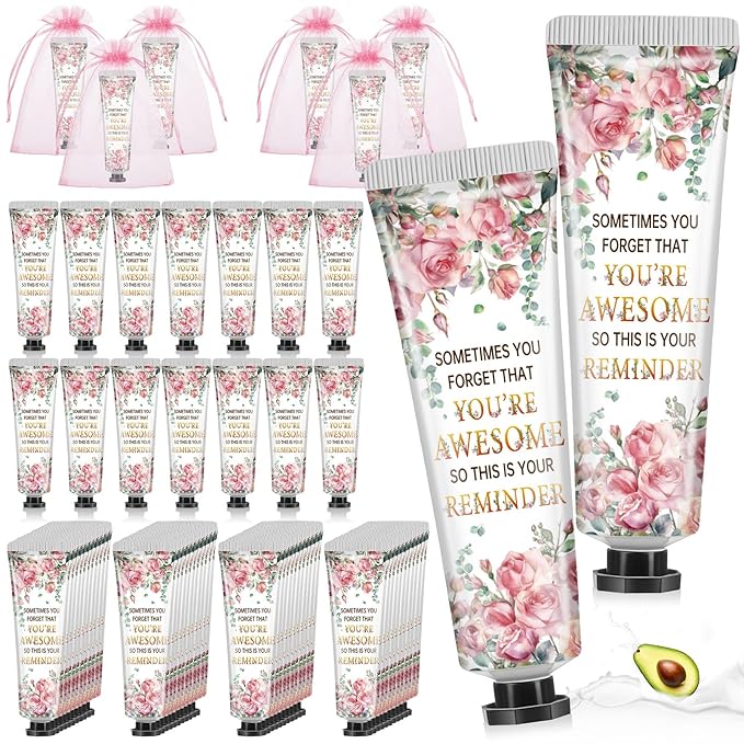 48 Sets Inspirational Encouragement Gifts Hand Cream Gifts Bulk Baby Shower Hand Cream Travel Size Lotion Bulk Fall Thanksgiving Party Supplies Favors Birthday Wedding for Guest