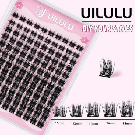 Lash Clusters D Curl Fluffy Individual Lashes 0.07D 10-18 MIX 120 Eyelashes Clusters Lashes DIY Lash Extensions at Home False Lashes Wide Band Wispy Eye Lash Clusters(U05, 10-18mix)