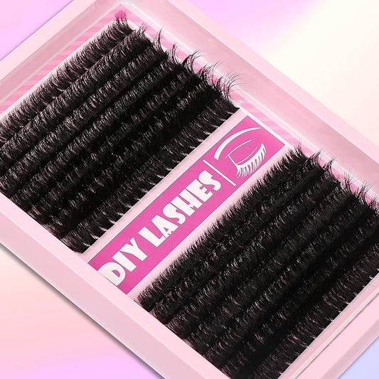 Gmagictobo Lash Clusters Kit Wispy Lash Clusters Thick Volume Lashes Clusters Thin Band 280Pcs Cluster Eyelash Extensions Lash Glue and Lash Tweezers