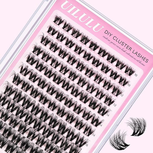 Lash Clusters D Curl Fluffy Clusters Lashes 0.07D 10-18 MIX 108 Eyelashes Individual Lashes DIY Lash Extensions at Home False Lashes Wide Band Natural Eye Lash Clusters