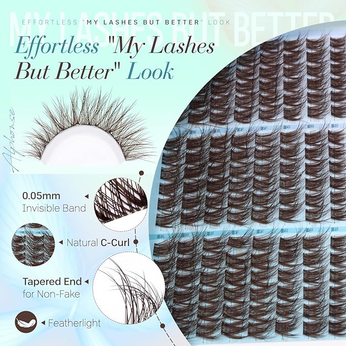 Brown Lash Clusters Wispy Individual Lashes Natural cluster eyelash extensions