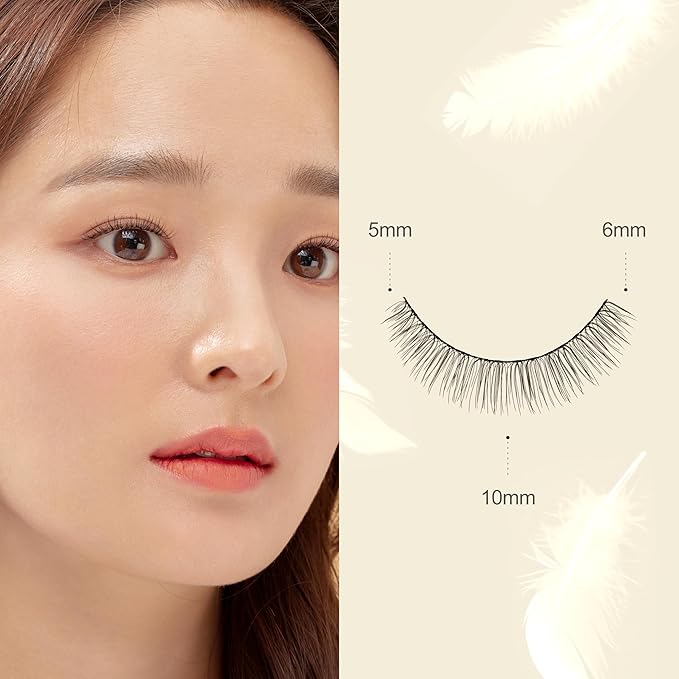 EYEME Eyelash NO.37 – 5 Set Pack, Short Natural False Eyelashes with Wispy Cat Eye Design, Lightweight Lashes for a Soft & Elegant Look, Genuine Korean Product