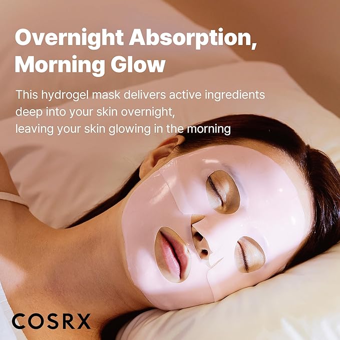 COSRX Pink Peptides Collagen Lifting Glow Hydrogel Face Masks Skincare 3 EA, Collagen Face Mask, Travel Essentials, Overnight Face Mask, Korean SkinCare