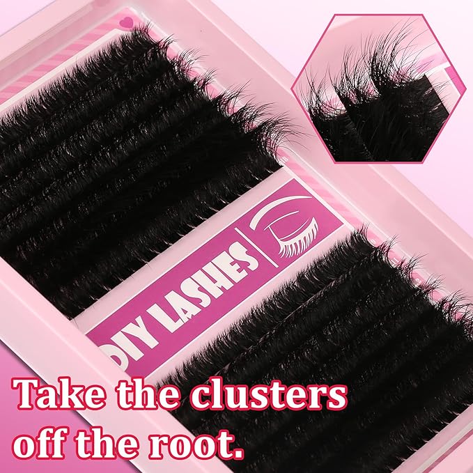 Gmagictobo Lash Clusters C Curl Lash Clusters Kit Lashes Clusters 280 Pcs Individual Eyelash Clusters DIY Lash Extension Kit for Self Application (9-18MM) Mix Lash Glue and Tweezers