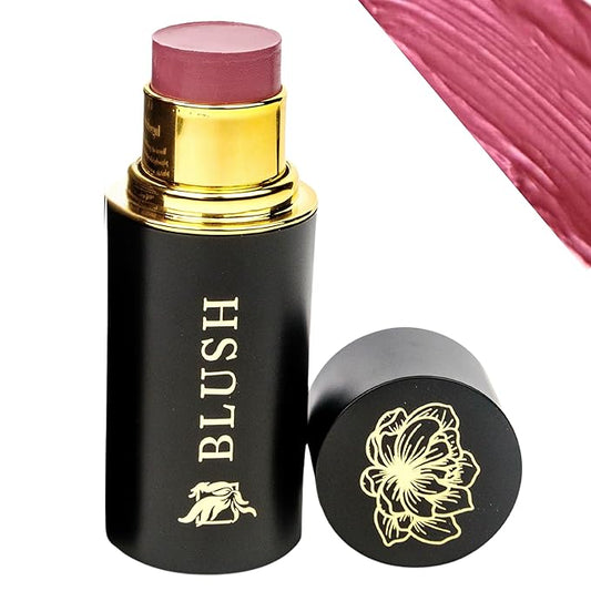 Cream Blush Stick by Phoenix Beauty – 3-in-1 Cheek, Lip & Eye Color | High Pigment, Hydrating Formula with Shea Butter & Hyaluronic Acid | Multi-Use Makeup Stick for Dewy Skin (Wild Rose, Regular)