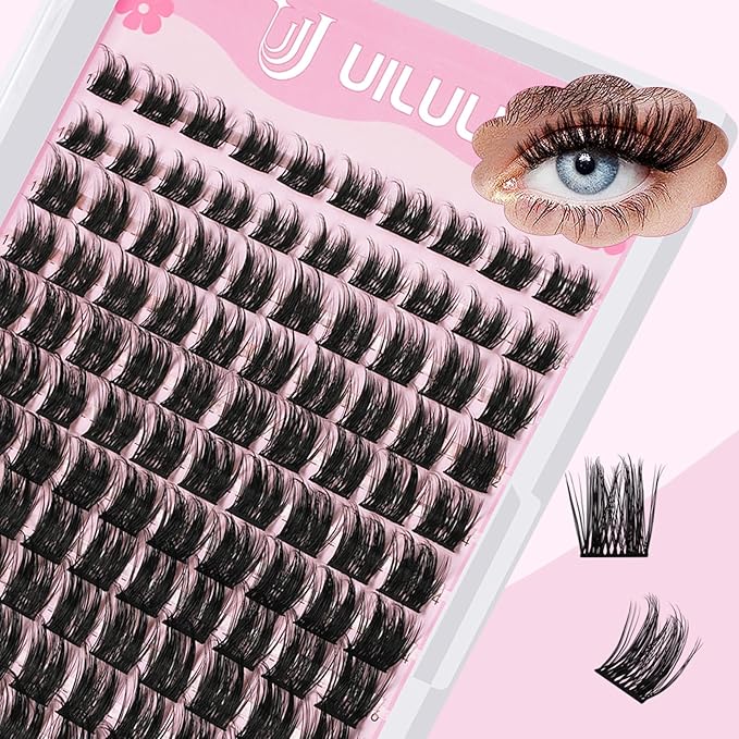 Lash Clusters D Curl Fluffy Individual Lashes 0.07D 10-18 MIX 120 Eyelashes Clusters Lashes DIY Lash Extensions at Home False Lashes Wide Band Wispy Eye Lash Clusters(U05, 10-18mix)