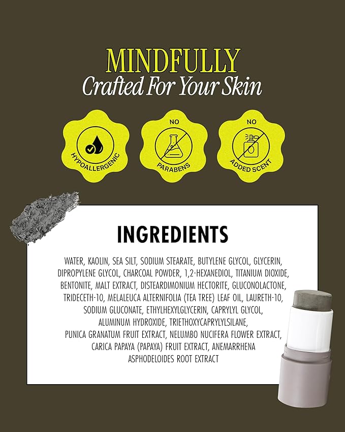 BRMUD Relief Mud Stick Mask | ATEEZ Pick- 3-Minute Pore Mask Skincare w/Boryeong Mud, Tea Tree Oil & PHA – Absorbs Oil, Decongests Pore & Smooths Skin – Korean Clay Stick Mask (1.05 oz)