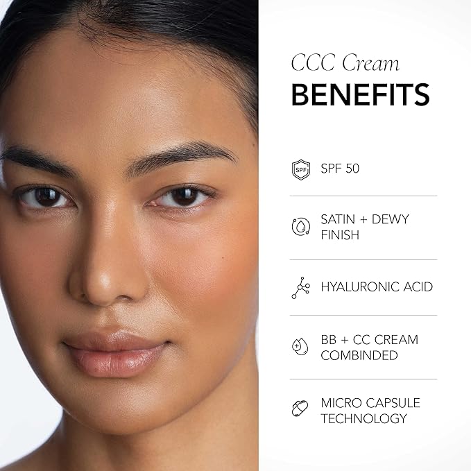 CLE Cosmetics CCC Cream (Warm Medium 303 / SPF 50) - Color Correcting With Sunscreen - Lightweight, Hydrating Foundation - BB & CC Hybrid - Light to Medium Coverage - 1 fl oz