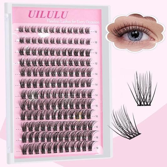 Natural Lash Clusters 10-18mm Mix D Curl Eye Lashes Wispy Lash Clusters False Eyelash Clusters DIY Eyelash Extensions Individual Cluster Lashes (U14 Lashes Only)