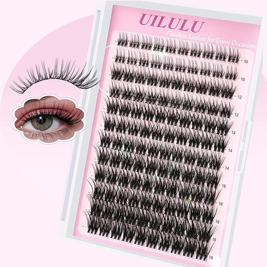 Lash Clusters 10-18mm Mix D Curl DIY Extension Eye Natural Lashes False Wispy EyeLash Cluster (U20 Eyelashes Only)