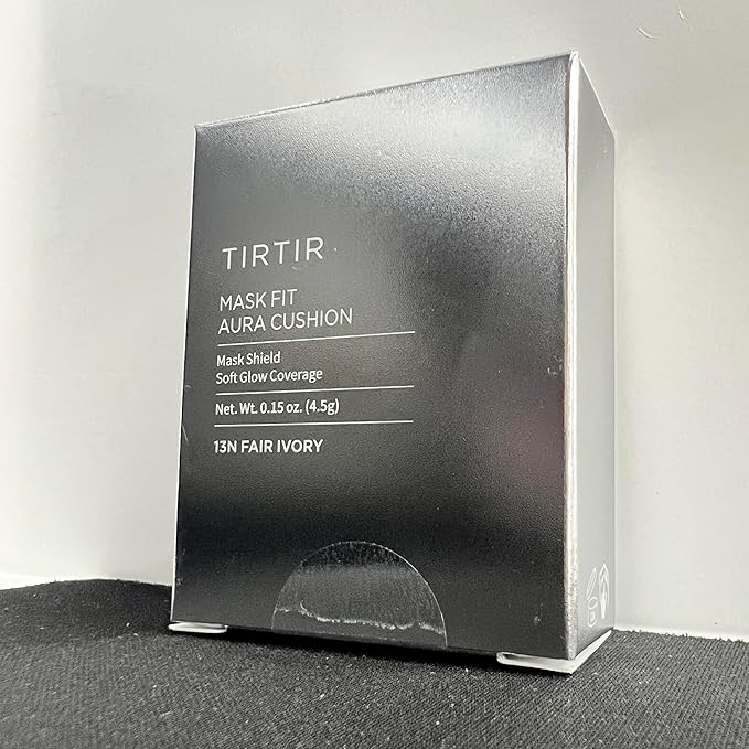 [*Mini Size*] TIRTIR Aura Glow Silver Cushion | Korean Cushion Foundation, (#13N Fair Ivory, 0.15 Fl Oz)