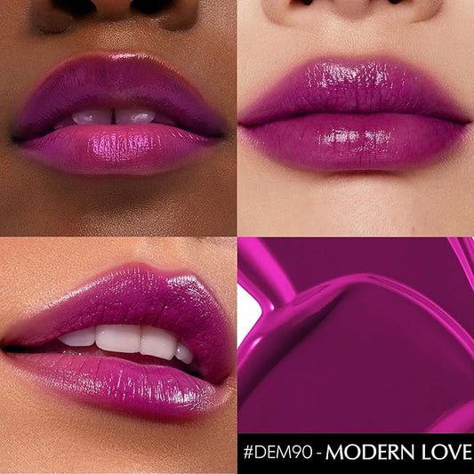 Purple Lipstick for Women Hydrate Glossy Lipstick Moisture Lip Gloss Sheer-Medium Coverage Shine Tinted Lip Balm for Dry Lips, DM90 Purple