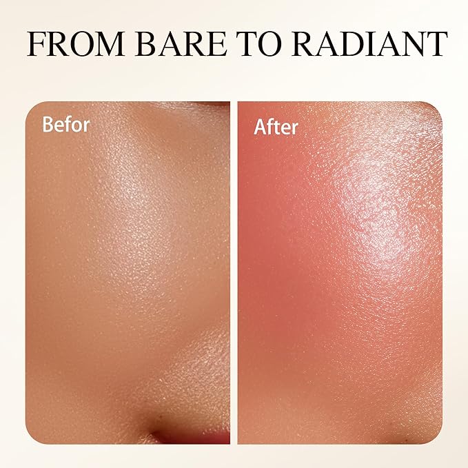 PHOFAY Luminous Blush Powder-Multi-Use Formula, Ultra-Fine & Smooth, Longer-Lasting Wear with Natural Luminous Glow (04#)