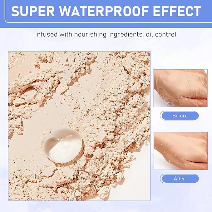 Maycheer Face Powder, Setting Powder, Pressed Powder Compact, Lightweight Finishing Powder, Calassic Ivry