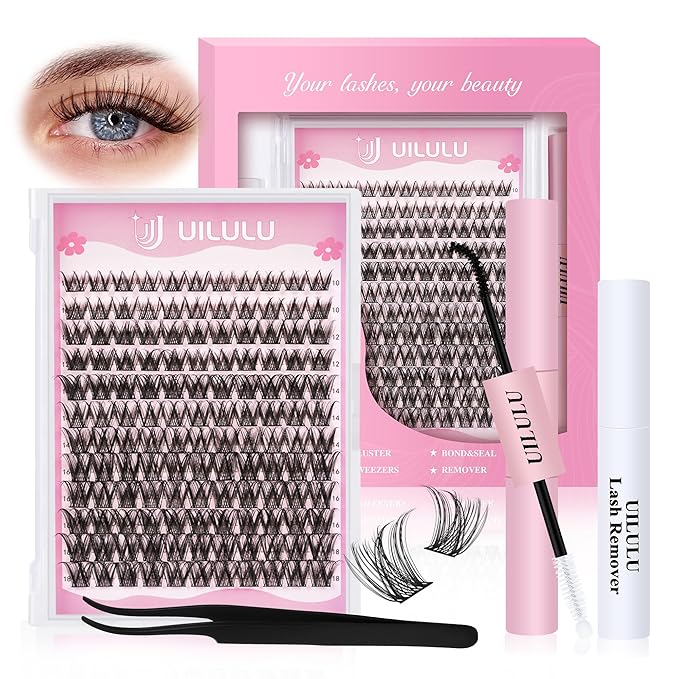 Lash Cluster Kit Wispy Waterproof Lash Extension Kit DIY at Home Lash Extensions (U23 Kit)