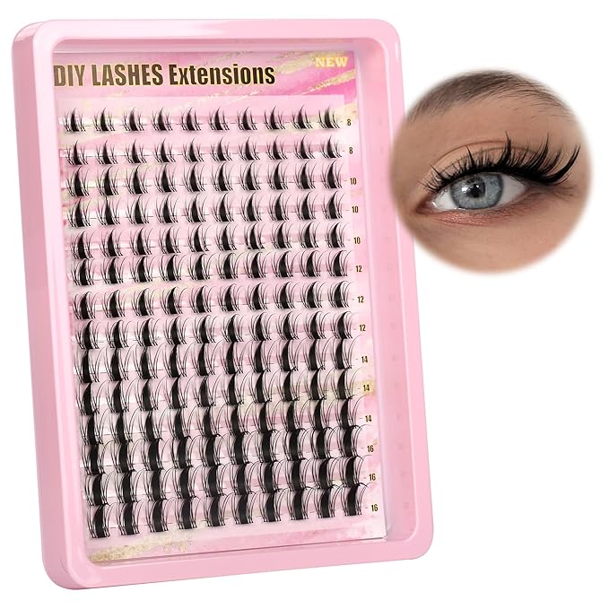 Gmagictobo Lash Clusters Manga Lash Clusters Kit Clear Fairy Eyelash Clusters Wet-Look Spiky Anime Lashes Pack C Curl Individual Lashes Lash Glue Lash Tweezers