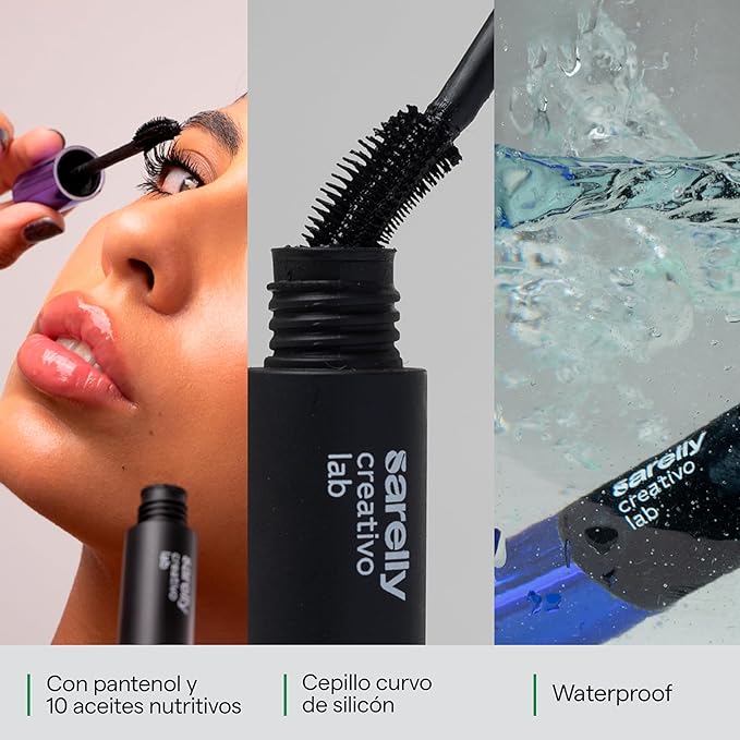 SARELLY SARELLY, Long Cow Lashes Mini Mascara, Waterproof, Nourishing, Lash-Conditioning, Clean Beauty, Sarelly Creative Lab