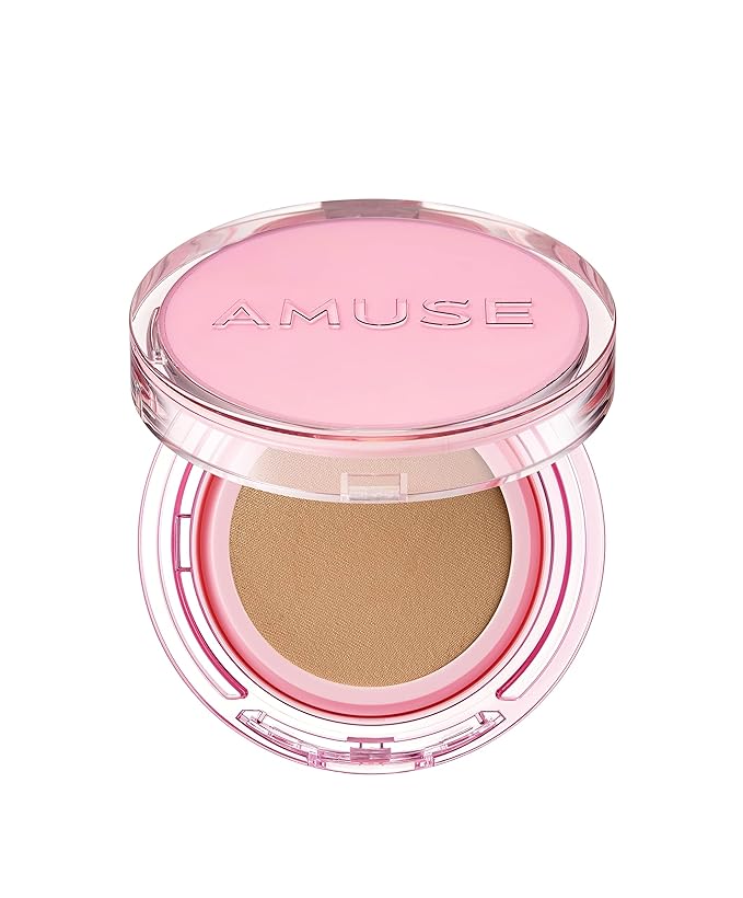 Amuse SEOUL DEW POWER VEGAN CUSHION FOUNDATION (04 TAN) | Dewy, glow, long-lasting, double coverage, clean beauty, lightweight, natural look, foundation for sensitive skin, hydrating cushion (04 TAN)