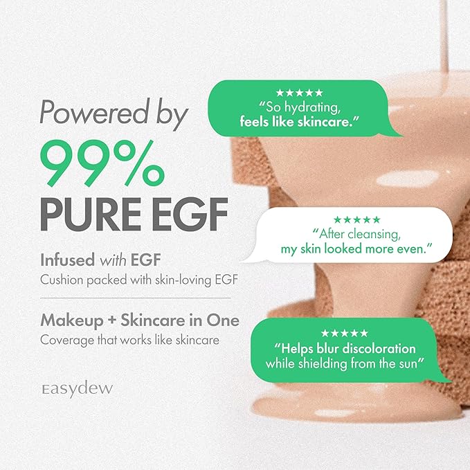 Easydew Mela B Toning Ampoule Cushion Refill - 2-in-1 Korean Skin Care & Face Beauty Makeup - Age-Defying Full Coverage Cushion Foundation with Niacinamide & Hyaluron-Vital C 0.45 oz (#17 Ivory)