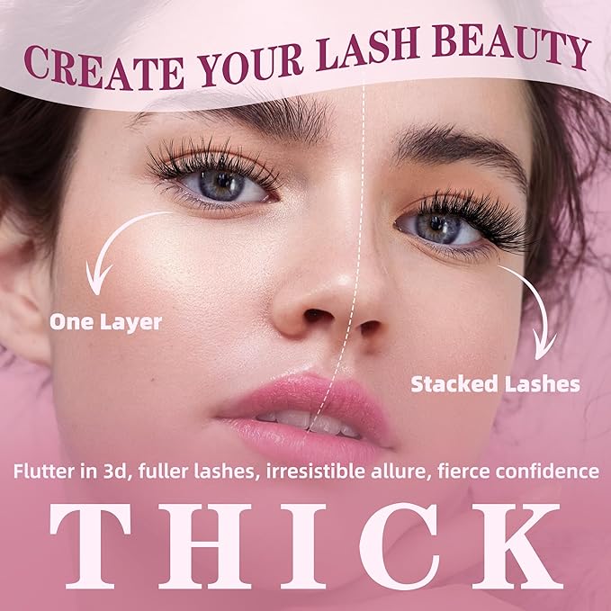 Lash Cluster Kit Wispy Waterproof Lash Extension Kit DIY at Home Lash Extensions (U23 Kit)