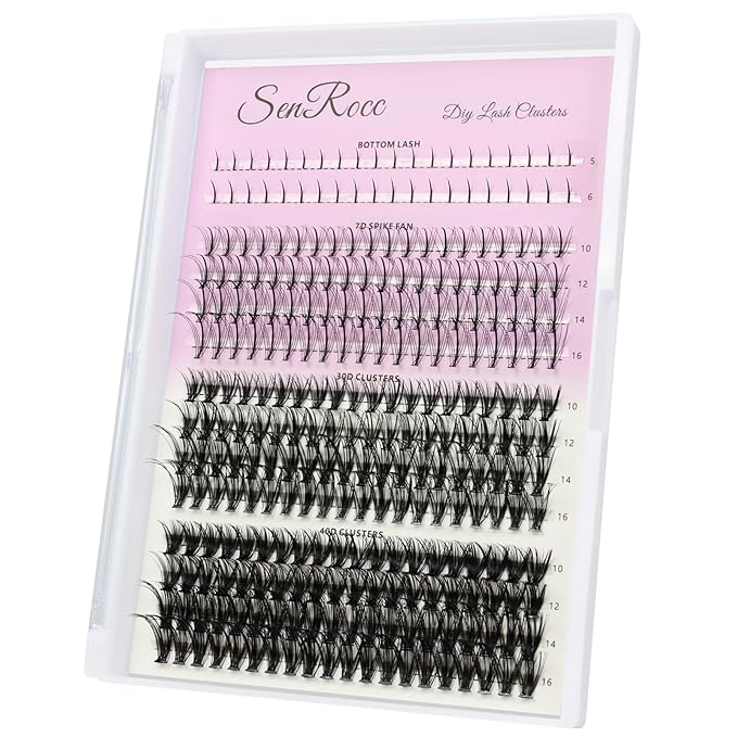 Lash Clusters Wispy Individual Lashes Extensions DIY Wispy Faux Mink Lash Tray at Home Multi-type Mix Bottom, 7D Spike, 30D+40D Cluster Volume Lashes for Self Application (2-B-7D-30/40D)