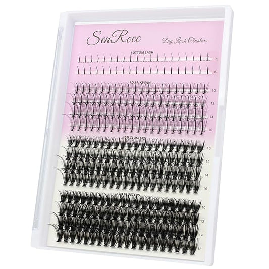 Lash Clusters Wispy Individual Lashes Extensions DIY Wispy Faux Mink Lash Tray at Home Multi-type Mix Bottom, 7D Spike, 30D+40D Cluster Volume Lashes for Self Application (2-B-7D-30/40D)