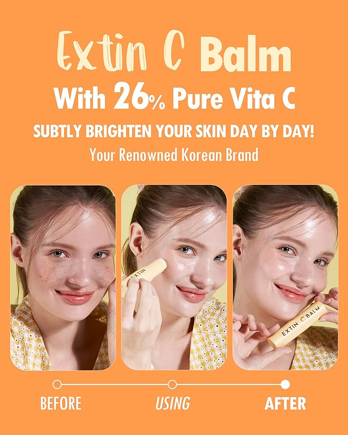 KAHI Extin C Balm - Vitamin C Infused Moisturizer Stick | Starter & Finishing Balm for Skin Brightening & Fine Lines (0.32 oz)