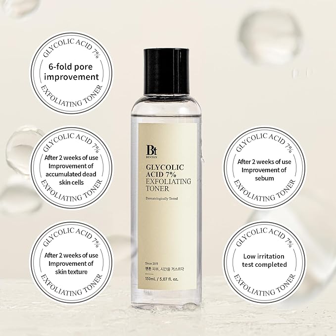 Benton Glycolic Acid 7% Exfoliating Toner with Niacinamide - Gentle AHA Toner for Brighter Skin & Even Tone - Balances Oil & Moisture - Hydrating, Cruelty-Free Korean Skin Care