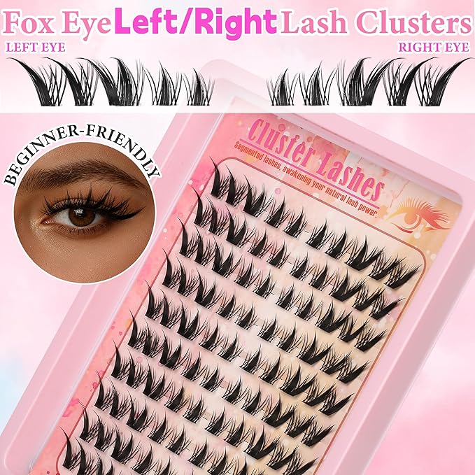Gmagictobo Lash Clusters Lash Clusters Kit Manga Eyelash Clusters Spiky Clear Band Fairy Lashes Clusters Wet-Look C Curl Individual Anime Lashes Pack Lash Glue Lash Tweezers