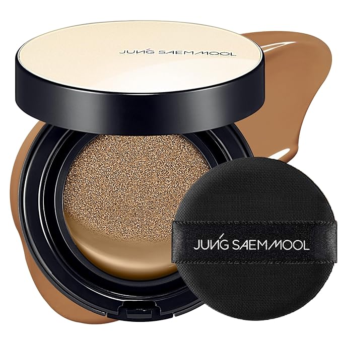 JUNG SAEM MOOL Essential Skin Nuder Cushion 32N Walnut 0.49 Fl Oz, No Refill, Natural Radiant Finish Cushion Foundation with Buildable Coverage, Lightweight Texture, Korean Foundation Makeup
