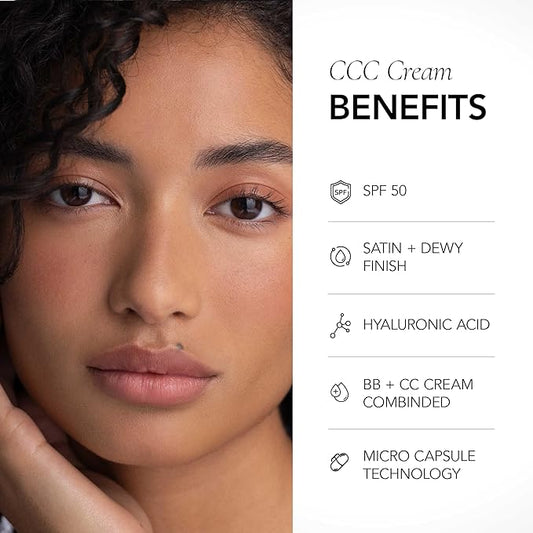 CLE Cosmetics CCC Cream (Golden Medium Deep 403 / SPF 50) - Color Correcting With Sunscreen - Lightweight, Hydrating Foundation - BB & CC Hybrid - Light to Medium Coverage - 1 fl oz