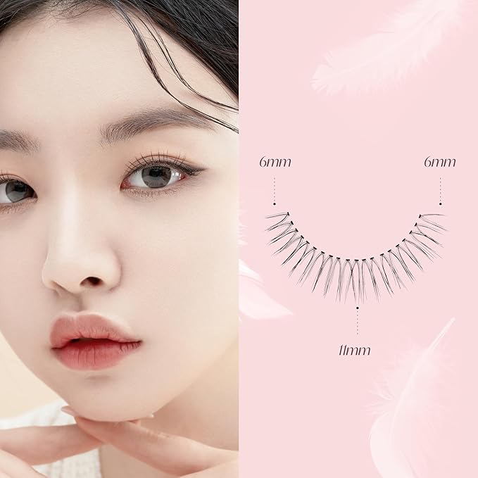 EYEME Cutting Eyelash NO.V32 – 5 Set Pack, Customizable Cluster Lashes with Layered Short & Long Fibers for a Soft, Romantic Look, Lightweight & Flexible, K-Beauty