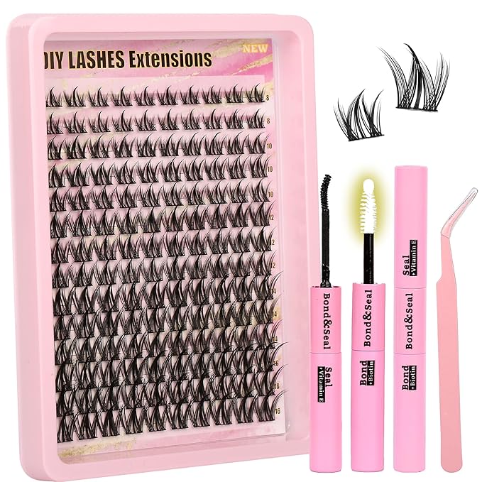 Gmagictobo Lash Clusters Manga Lash Clusters Kit Wispy Lash Extension Kit Natural Fairy Eyelash Clusters Spiky Lash Cluster Glue Lash Tweezers