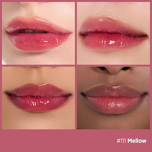 Laka Fruity Glam Lip Tint Mini, Glowing Lip Stain with Wide Color Spectrum, Hydrating & Lightweight Texture, Long-Lasting Bold Stain, Non-Sticky, Vegan, K-Beauty (#111 Mellow)