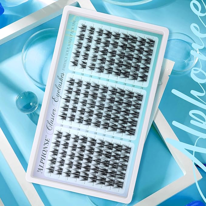 Manga Lash Clusters Wispy Cluster Eyelash Extensions Spiky Eyelashes Clusters Natural C-Curly Individual Lashes Clusters Anime Lash Extensions by ALPHONSE