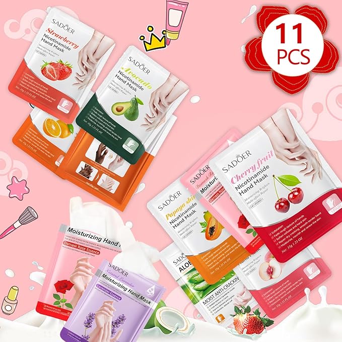 Hand Cream Moisturizing Mask, Hand Masks Moisturizing Glove for Dry Hands, Hydrating and Regenerates Dead Skin, Hand Care Moisture Gloves for Dry Hands, Safe for All Skin Types (11 pack)