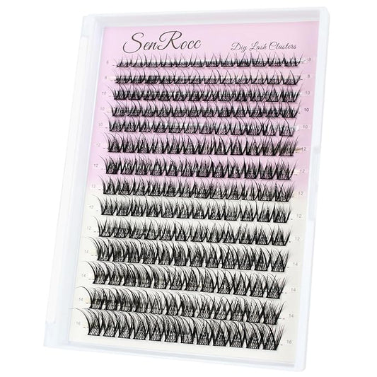 Individual Lashes Lash Clusters Wispy 168pcs Individual Lashes D04 D Curl 8-16MIX Cluster Lashes Volume Wispy Lash Extension Soft Comfortable Easy DIY at Home (D04-0.07D-8-16)